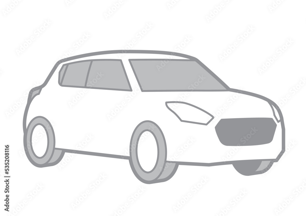 JAPANESE COMPACT VEHICLE - VECTOR ILLUSTRATOR ON WHITE BACKGROUND - SPORTCAR_T017 : 535208116