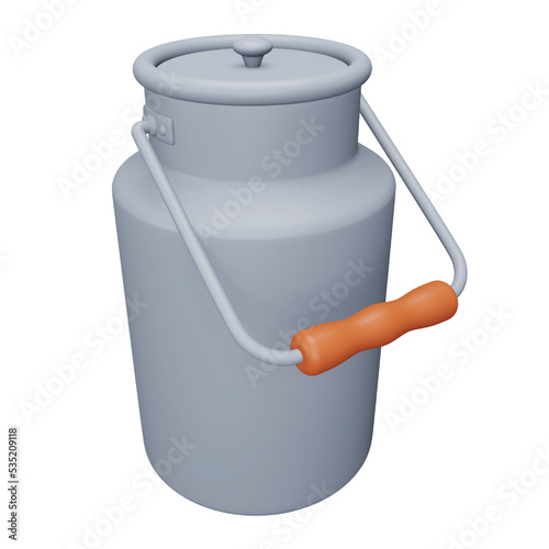 Milk can 3d rendering isometric icon.