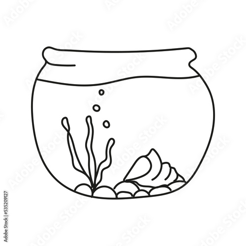 Hand drawn vector illustration aquarium