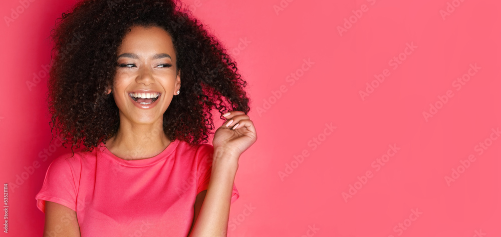 Happy african american female model. Happy african american female model.