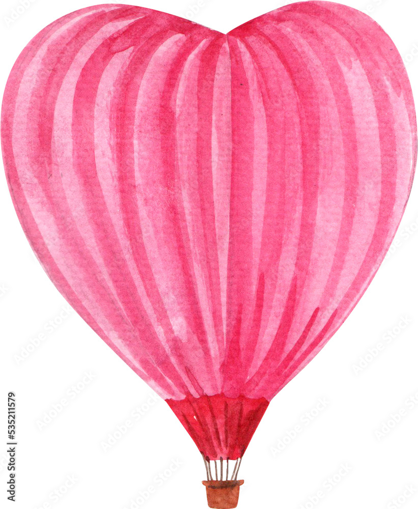 Naklejka premium Balloon fiesta and girl character icon watercolor png