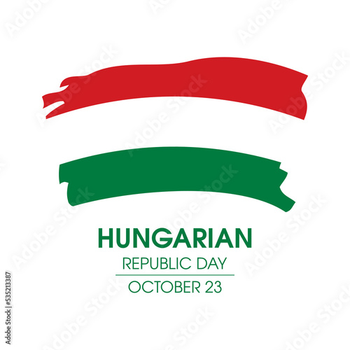 Hungarian Republic Day vector. Paintbrush flag of Hungary icon vector isolated on a white background. Abstract grunge hungarian flag design element. October 23. Important day