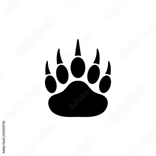 Bear Tracks Icon Vector or Bear Footprint Icon Vector on White Background. Bear footprint vector isolated logo. the bear's tracks vector illustration. Simple design of bear footprint icon for all purp