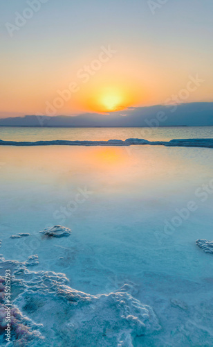sunset over the dead sea