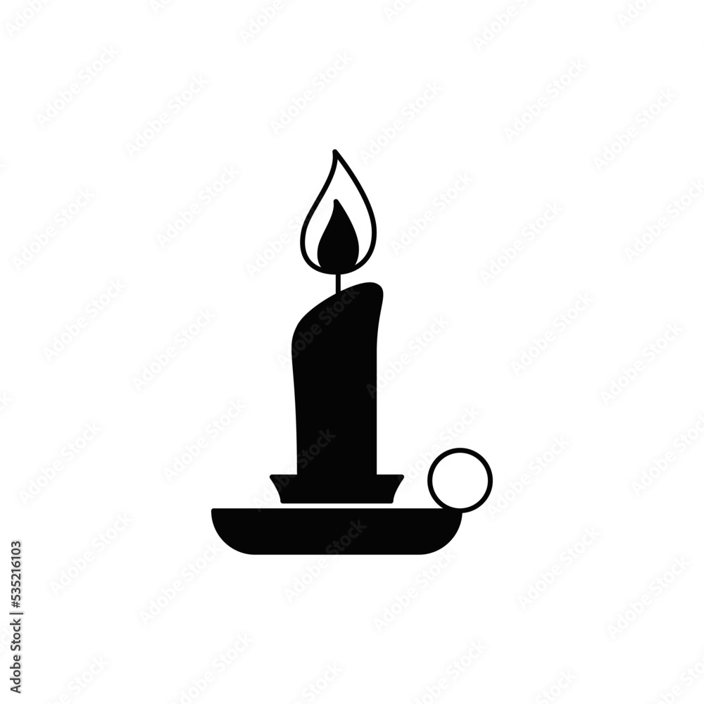 candle light icon in black flat glyph, filled style isolated on white background candle light icon in black flat glyph, filled style isolated on white background