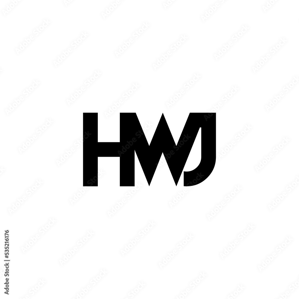 hwj lettering initial monogram logo design hwj lettering initial monogram logo design