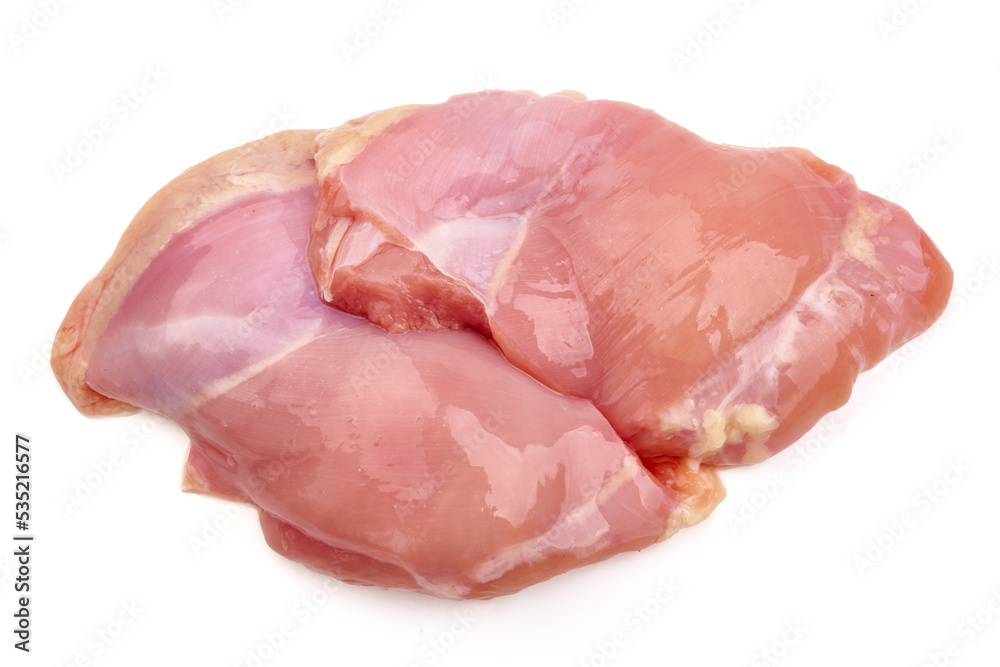 Raw chicken breast, isolated on white background. High resolution image. Raw chicken breast, isolated on white background. High resolution image.
