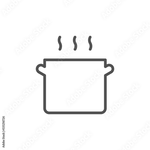Steam Pot. Cooking pan icon, Pot icon vector isolated