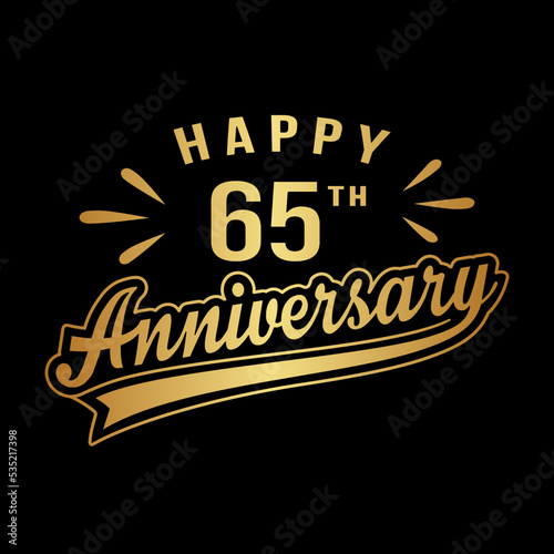 Happy 65th Anniversary. 65 years anniversary design. Vector and illustration.