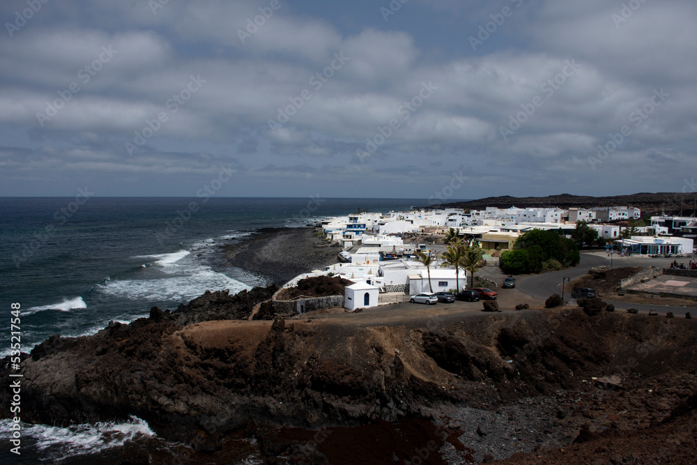 Views of the town El Golfo in Lanzarote