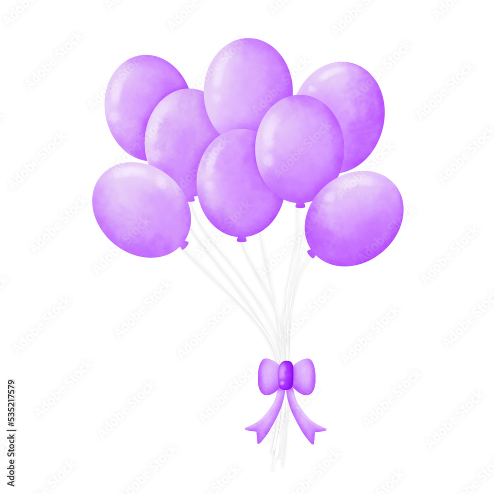 Purple Balloon watercolor illustration Purple Balloon watercolor illustration