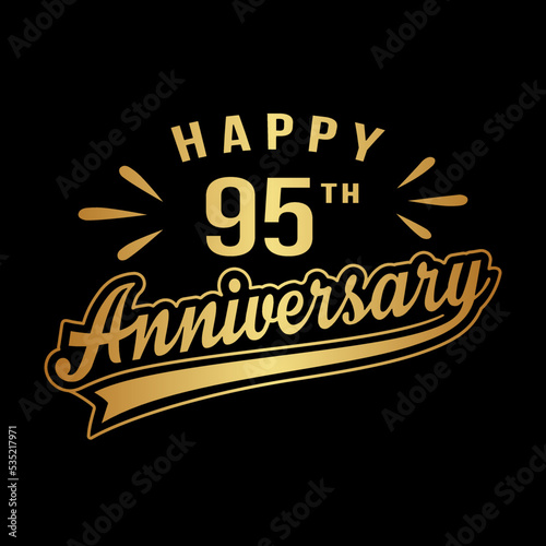 Happy 95th Anniversary. 95 years anniversary design. Vector and illustration.