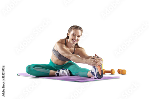Canvas Print Beautiful woman at the gym doing fitness exercises
