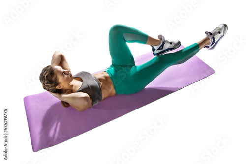 Принти на полотні Beautiful woman at the gym doing fitness exercises