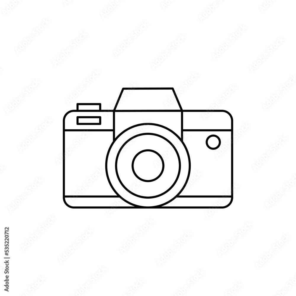 Camera photography icon in line style icon, isolated on white background