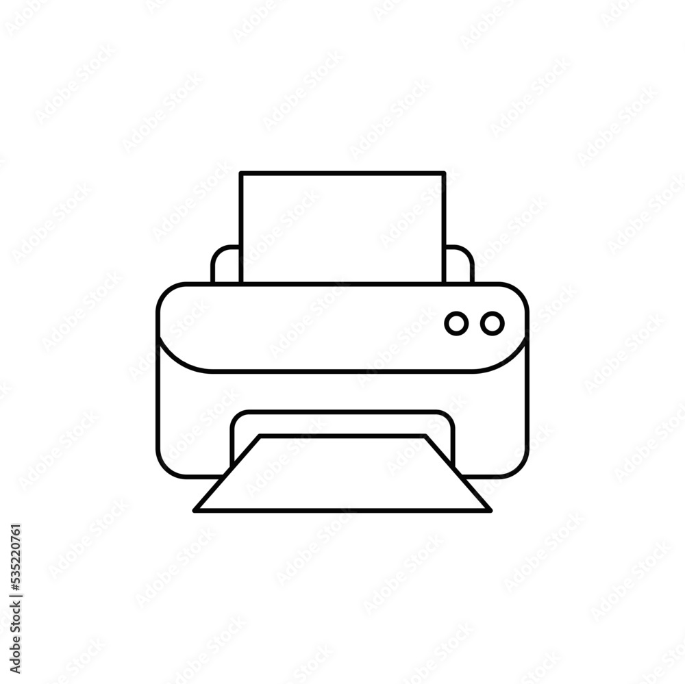 printer icon in line style icon, isolated on white background printer icon in line style icon, isolated on white background