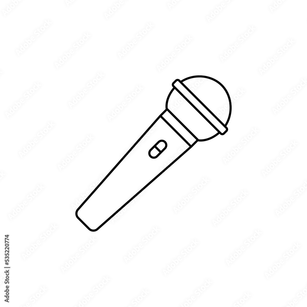 Karaoke, microphone icon in line style icon, isolated on white background Karaoke, microphone icon in line style icon, isolated on white background