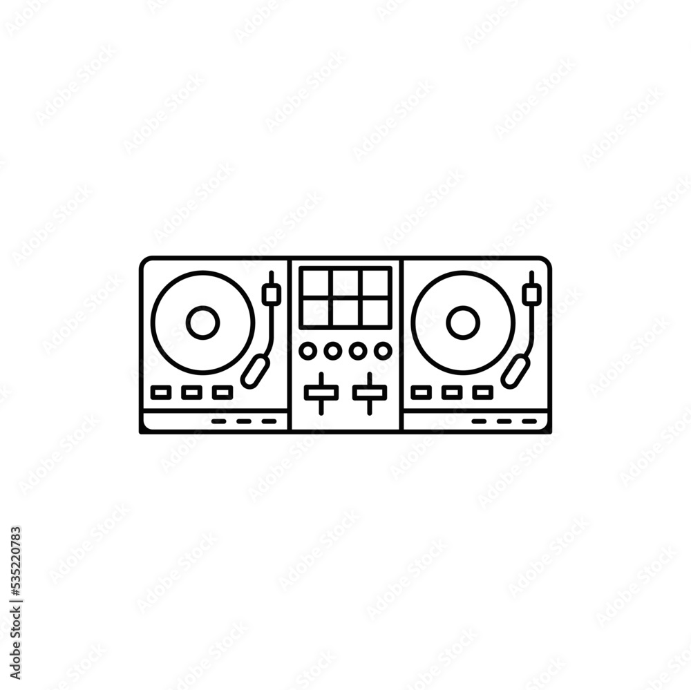 Music editing, sound mixer icon in line style icon, isolated on white background Music editing, sound mixer icon in line style icon, isolated on white background