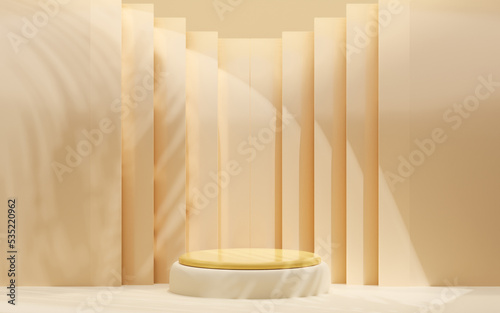 Mock up 3d Podium. Geometric shape. cosmetic concept. Abstract background. 3d render illustration