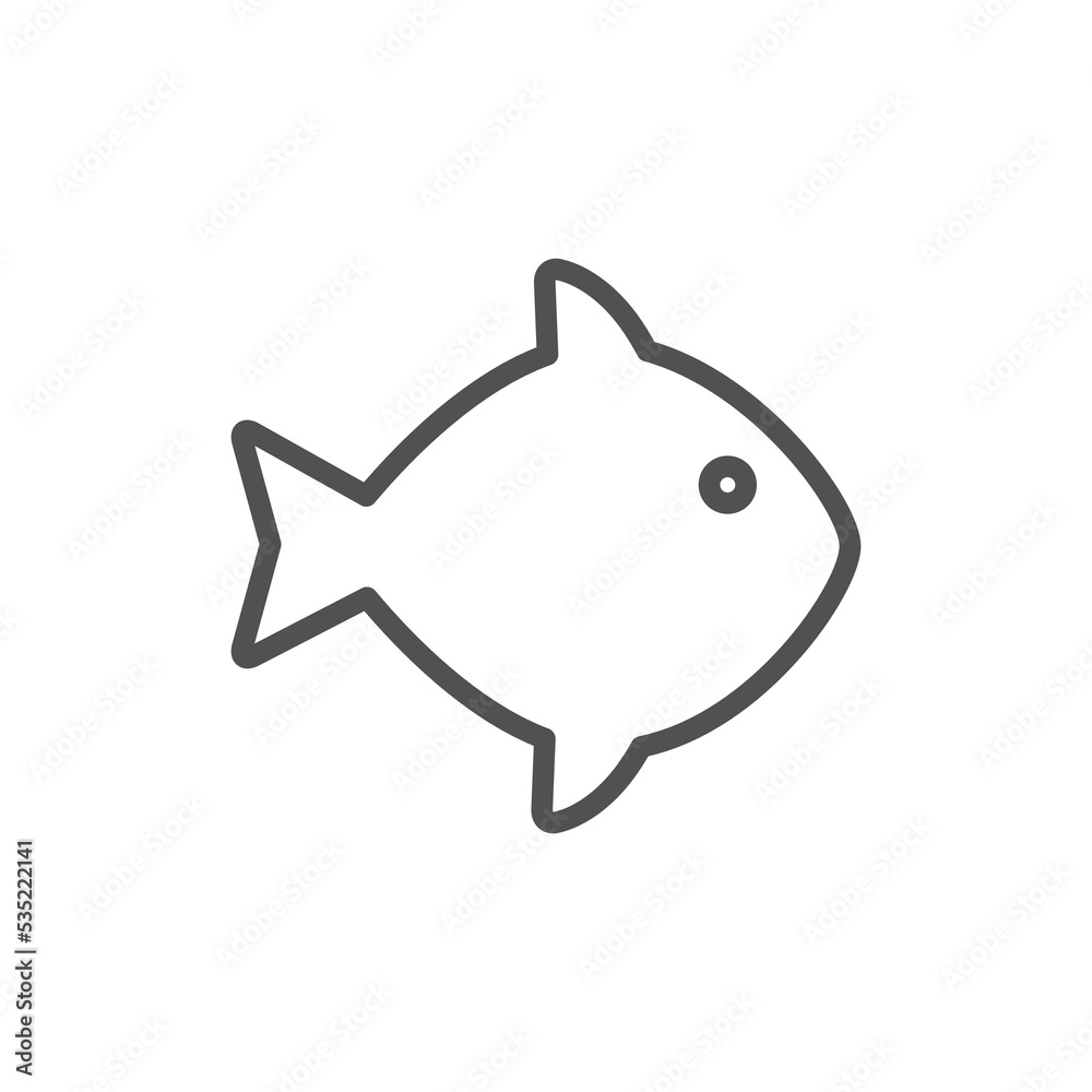Fish or seafood flat icon for food apps and websites