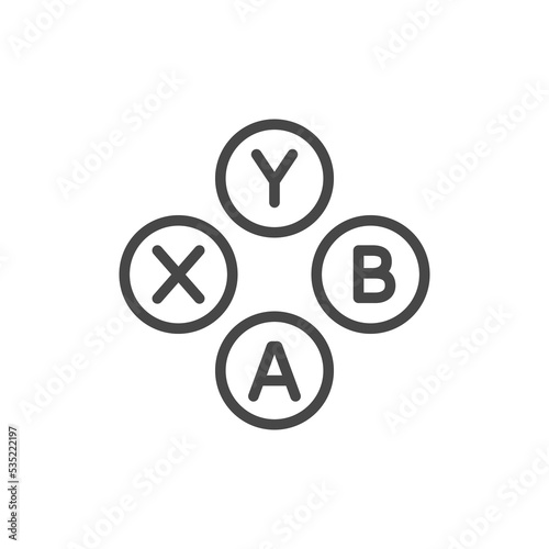 Game controller buttons line art vector icon for video gaming apps, websites and games