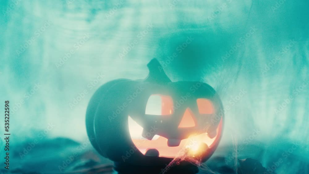 Lightning and lightning and the scary halloween pumpkin