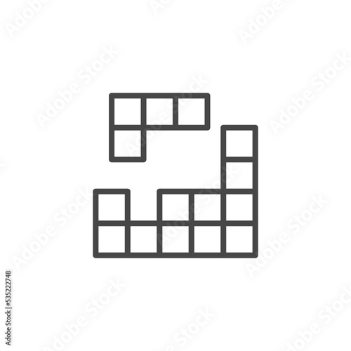 Tetris icon vector isolated on white background, logo concept of Tetris sign on transparent background