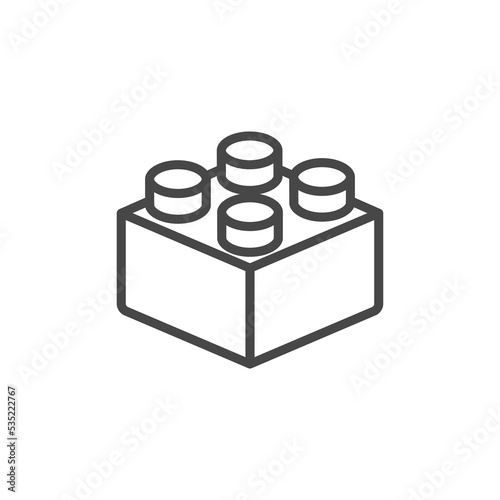 Toy constructor.Brick block or piece line art vector icon illustration for toy apps and website. brick block or piece line art vector icon for toy apps and websites