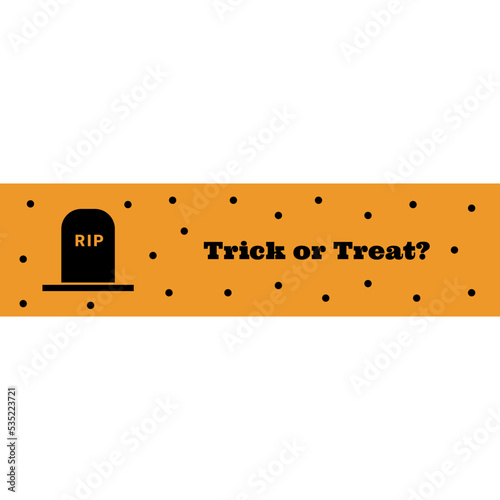 Banner Trick or Treat with grave vector illustration