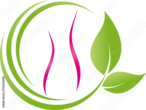 Person, Frau, Mensch, Blätter, Heilpraktiker, Massage, Logo