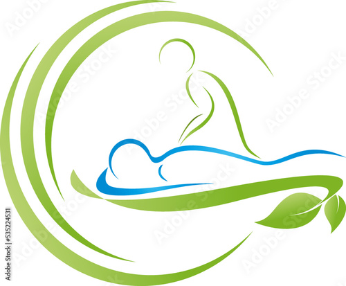 Zwei Personen, Menschen, Massage, Orthopädie, Chiropraktiker, Logo