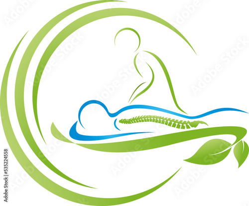 Zwei Personen, Menschen, Massage, Orthopädie, Chiropraktiker, Logo