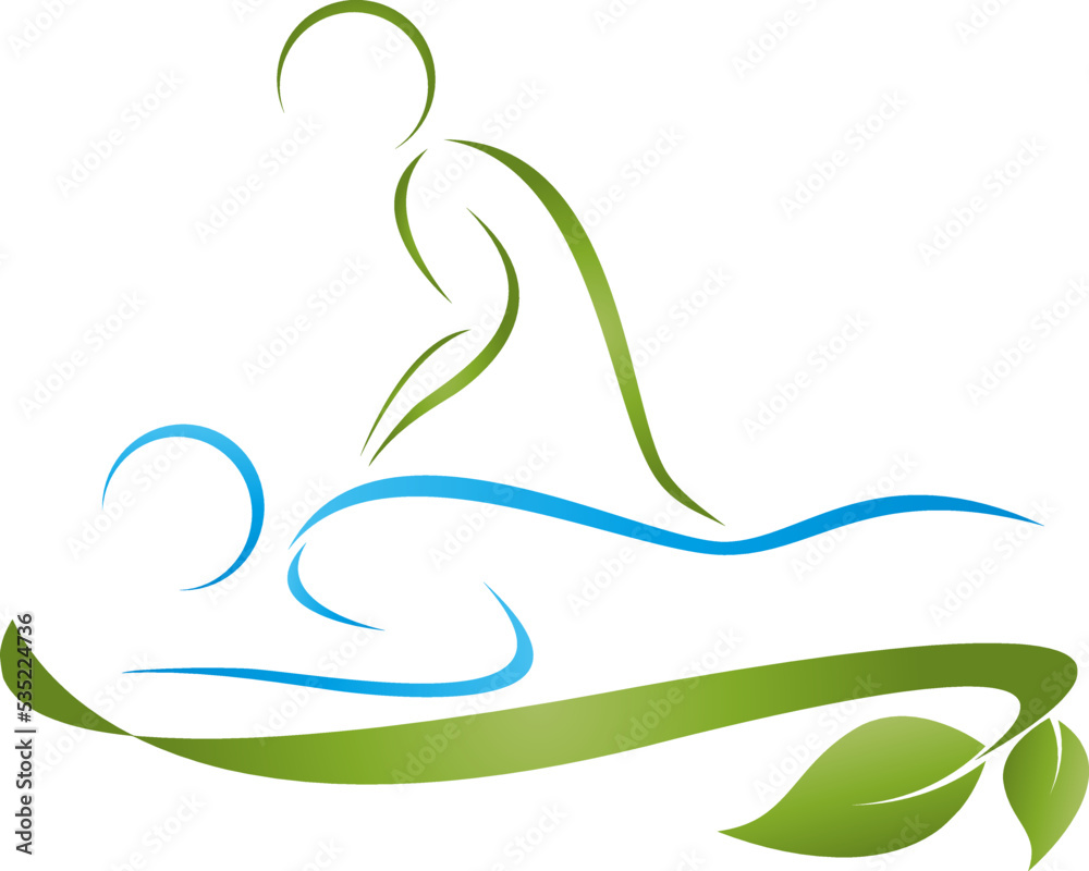 Zwei Menschen, Personen, Massage, Orthopädie, Chiropraktiker, Logo