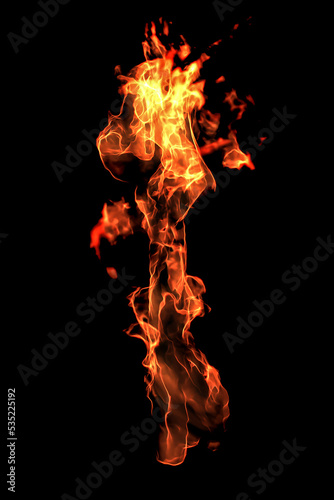 3D Rendering of an Abstract Free Form Hot Fire Plasma Flame © coward_lion