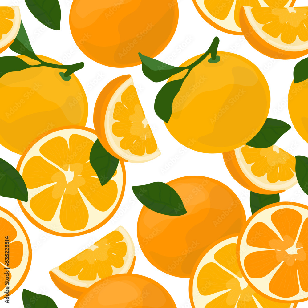 Seamless vector pattern with oranges. Seamless vector pattern with oranges.