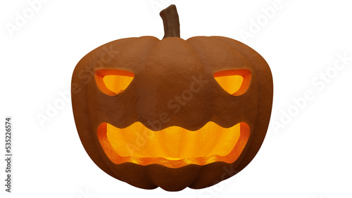 3D rendering Halloween pumpkin - Evil laughing
