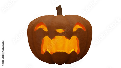 3D rendering Halloween pumpkin - Evil crying