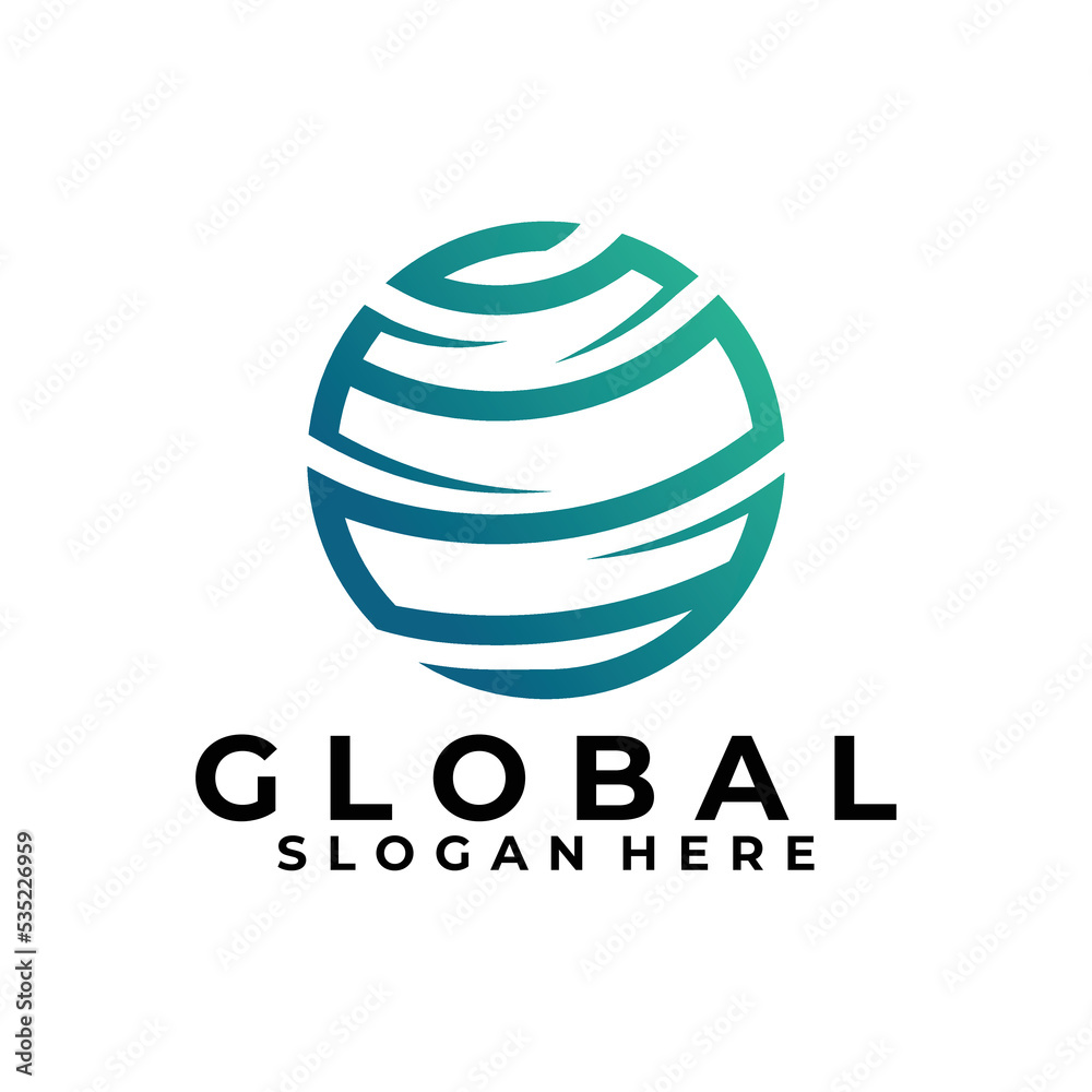 globe logo icon vector isolated