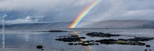 Rainbow over the Sound of Mull near Salen, Scotland, United Kingdom