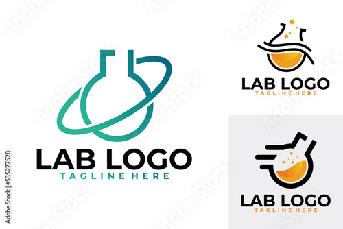 lab logo set icon vector