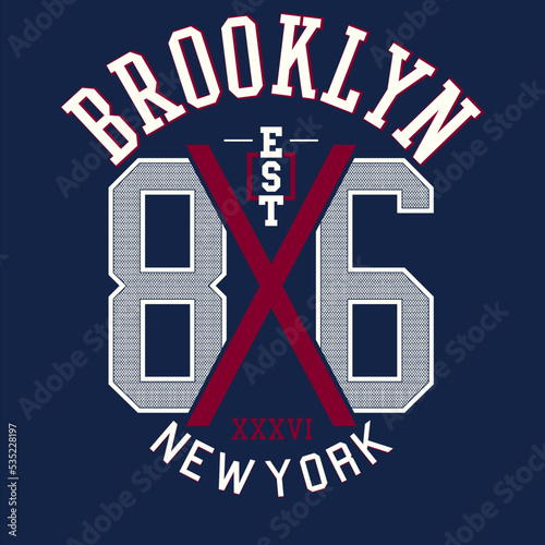 Vector illustration on the theme of athletic in Brooklyn New York City