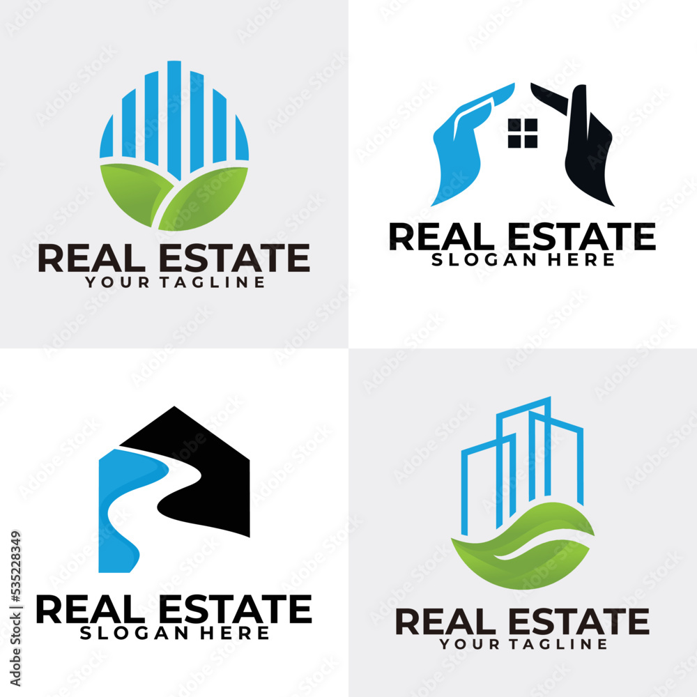 real estate logo set icon vector real estate logo set icon vector