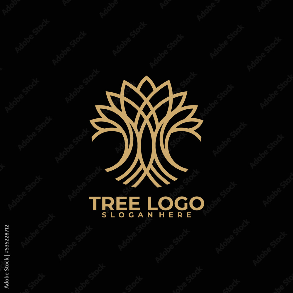 abstract tree logo design vector