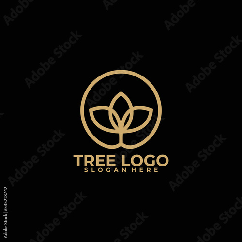 abstract tree logo design vector