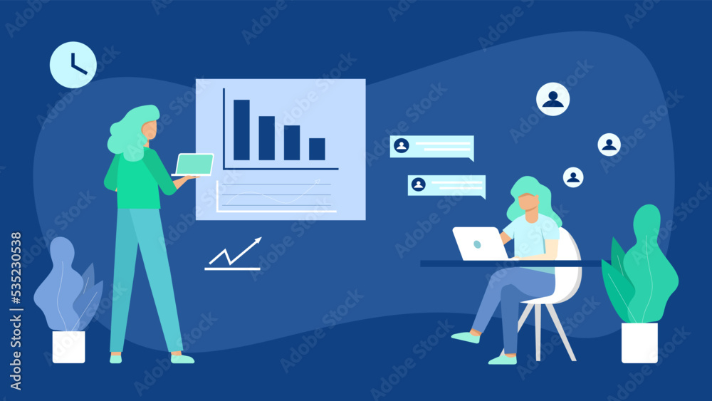 People work in the office. People work in the office.