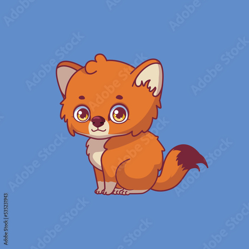 Illustration of a cartoon dhole on colorful background photo