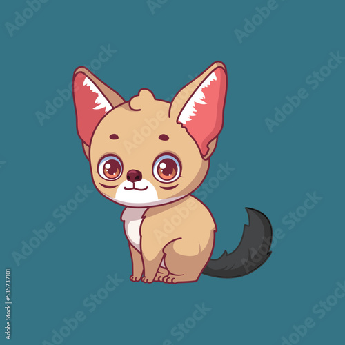 Illustration of a cartoon jackal on colorful background