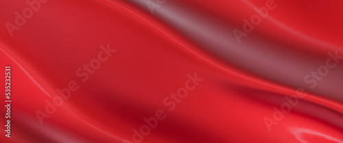 3D render of abstract red background, soft and smooth red background.