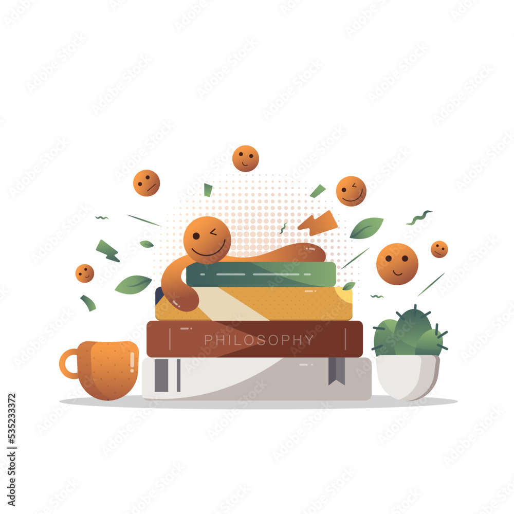 Fototapeta premium Stacked books vector illustration
