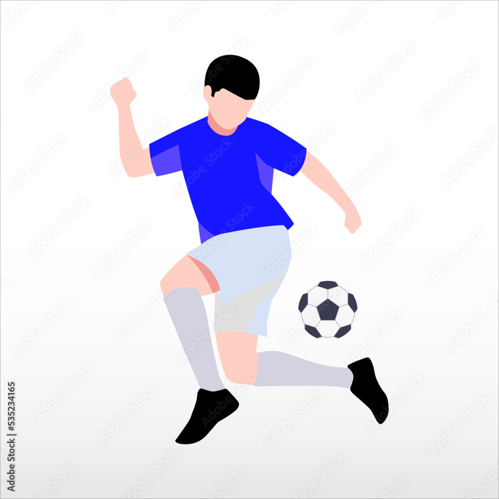 Art illustration design concept symbol soccer player football when show skill the ball